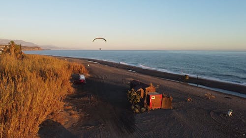 Landing from Parachute on Beach and Flying