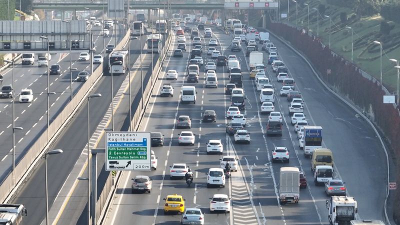 Busy City Highway with Heavy Traffic Aerial View Free Stock Video ...