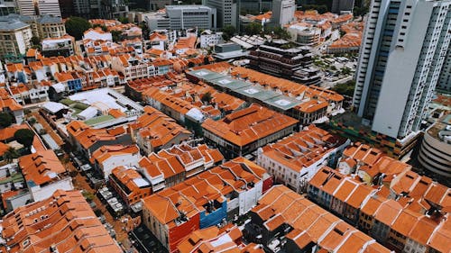 Drone Footage of Singapore Buildings