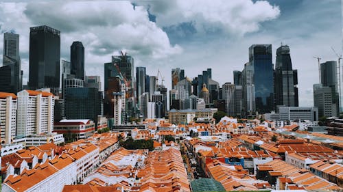 Drone Footage of Buildings in Singapore