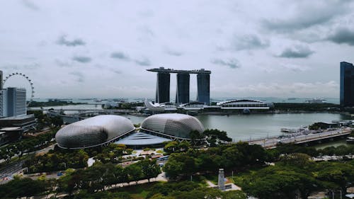Drone Footage of Marina Bay Sands, Singapore 