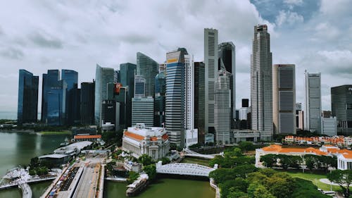 Drone Video of Downtown Singapore