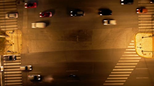 Traffic on Street at Night