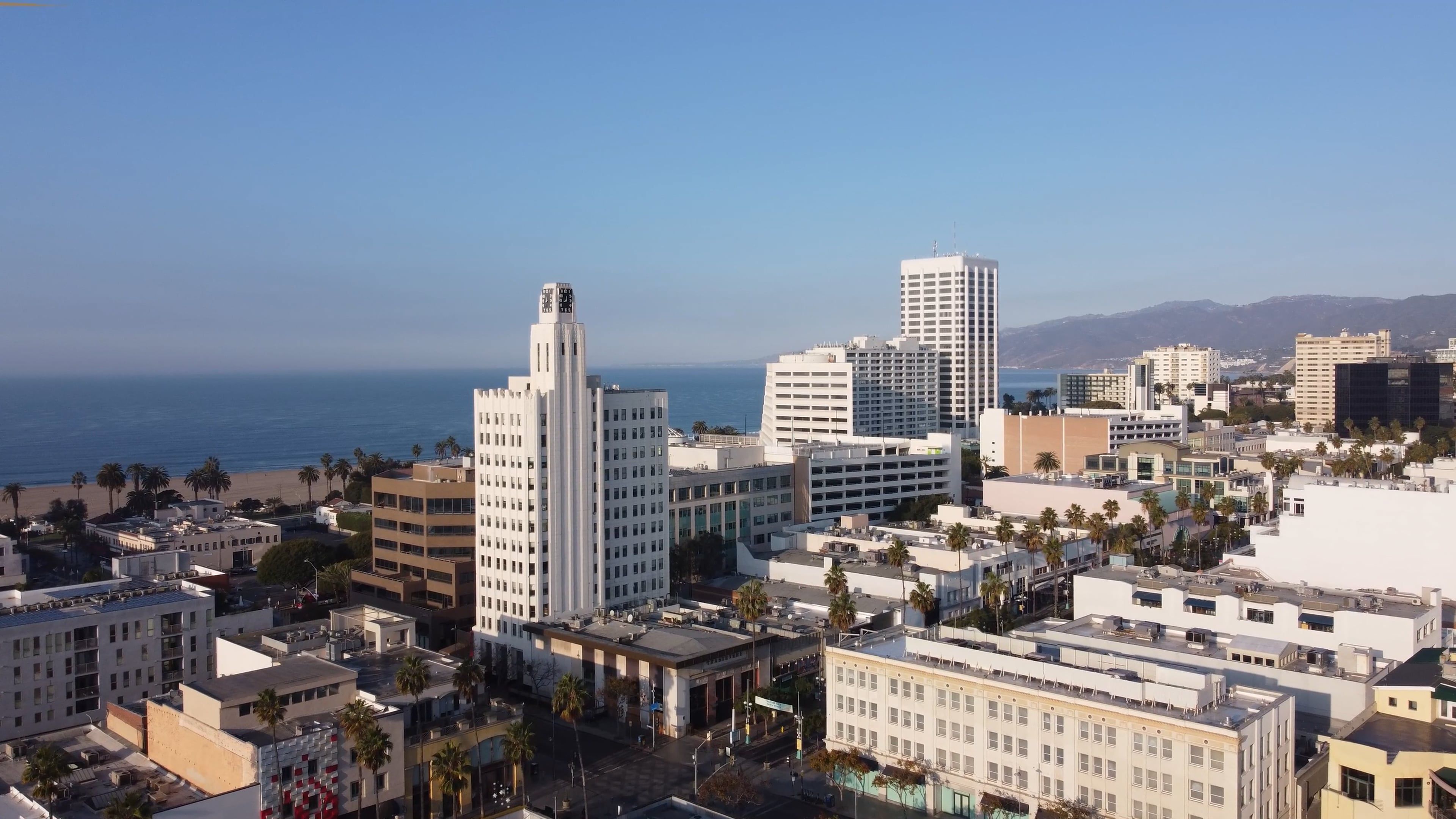 White building with clock tower free stock video footage royalty free