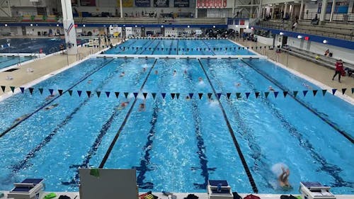Time-lapse Footage of Swimmers in the Pool 