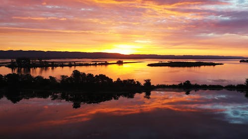 Sunset in Sky over Lake