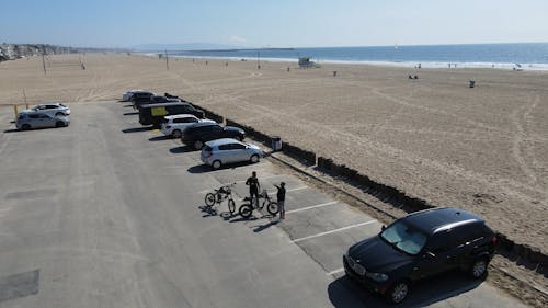 Bikers on Parking Lot in Los Angeles