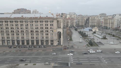 Drone Footage of Ukraine Flag