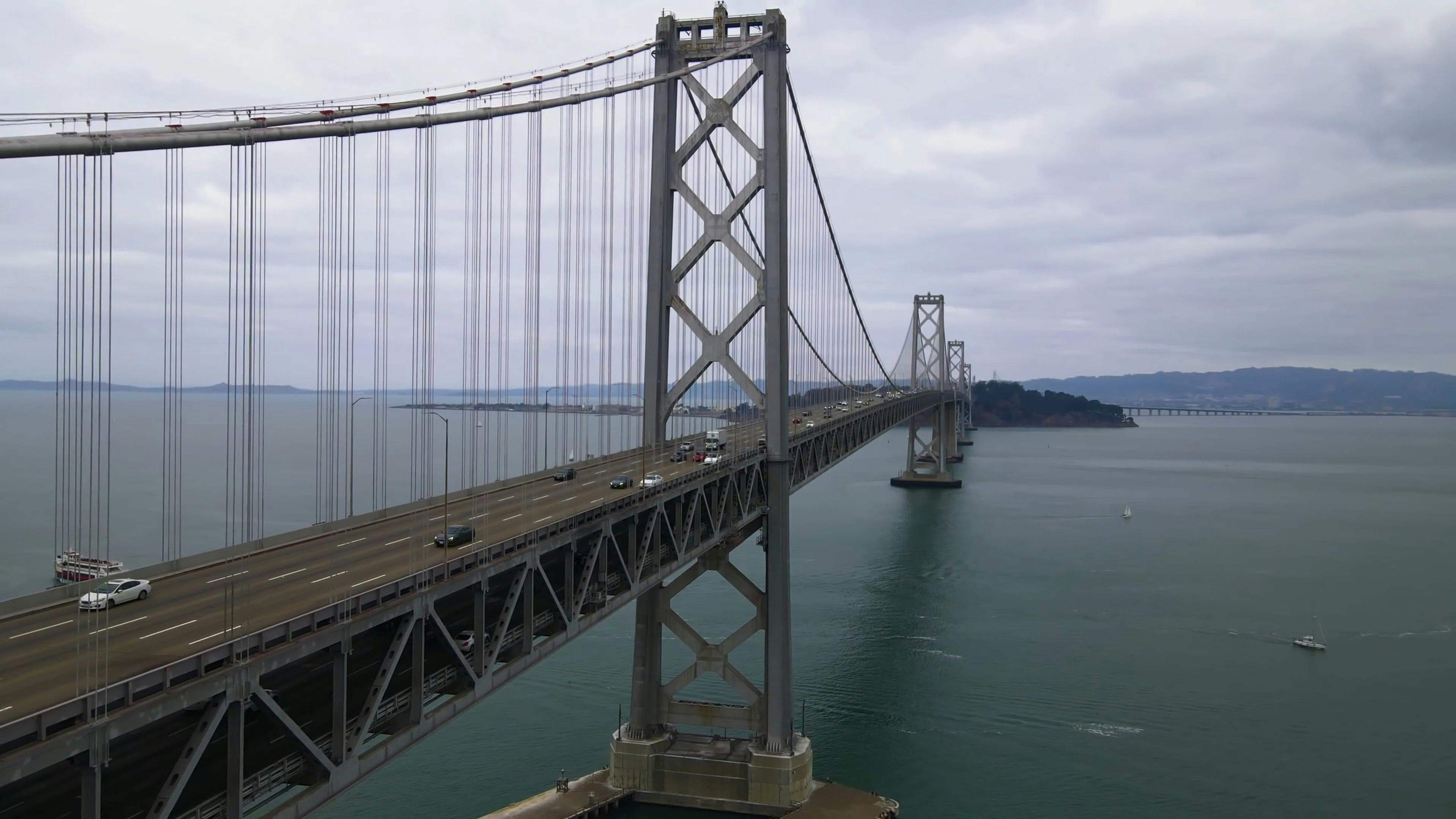 Drone Video Of Traffic On The Bay Bridge In San Francisco California   4k Footage 4k Resolution 4k Video Bay Bridge 14623487 