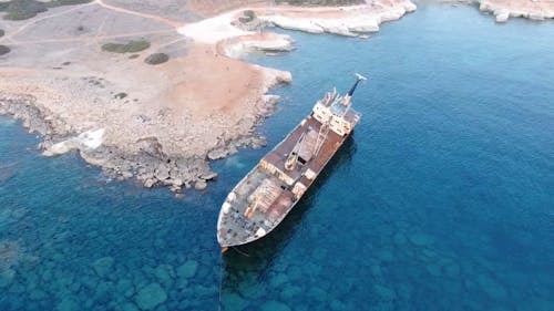 Shipwreck Near the Shore