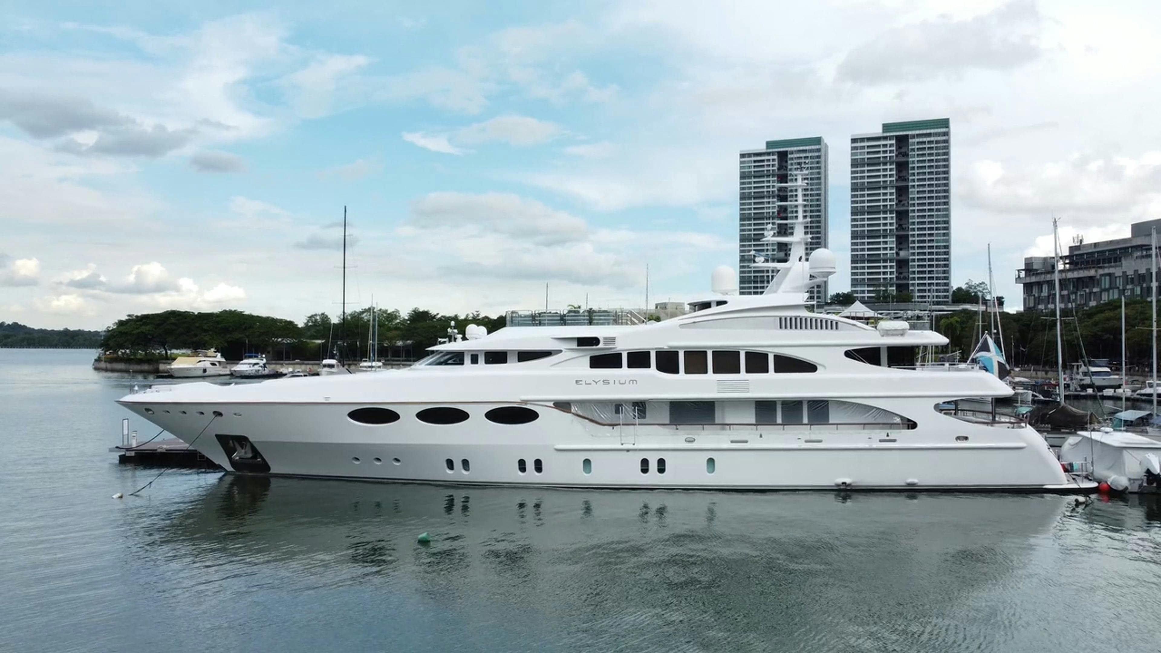 Drone Video of Yachts at Puteri Harbour, Malaysia Free Stock Video