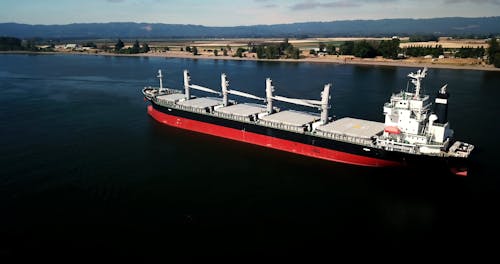 Aerial View Of A Bulk Carrier