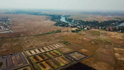 Aerial View Of An An Agricultural Land