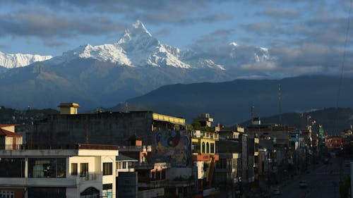 Time Lapse of Moving Clouds over the City of Pokhara, Nepal