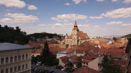 Drone Video of the Old Town of Brașov, Romania 