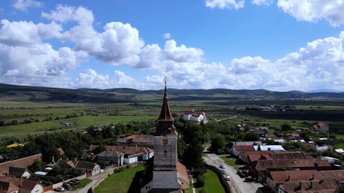 Drone Footage of Sânpetru Commune in Brașov, Romania