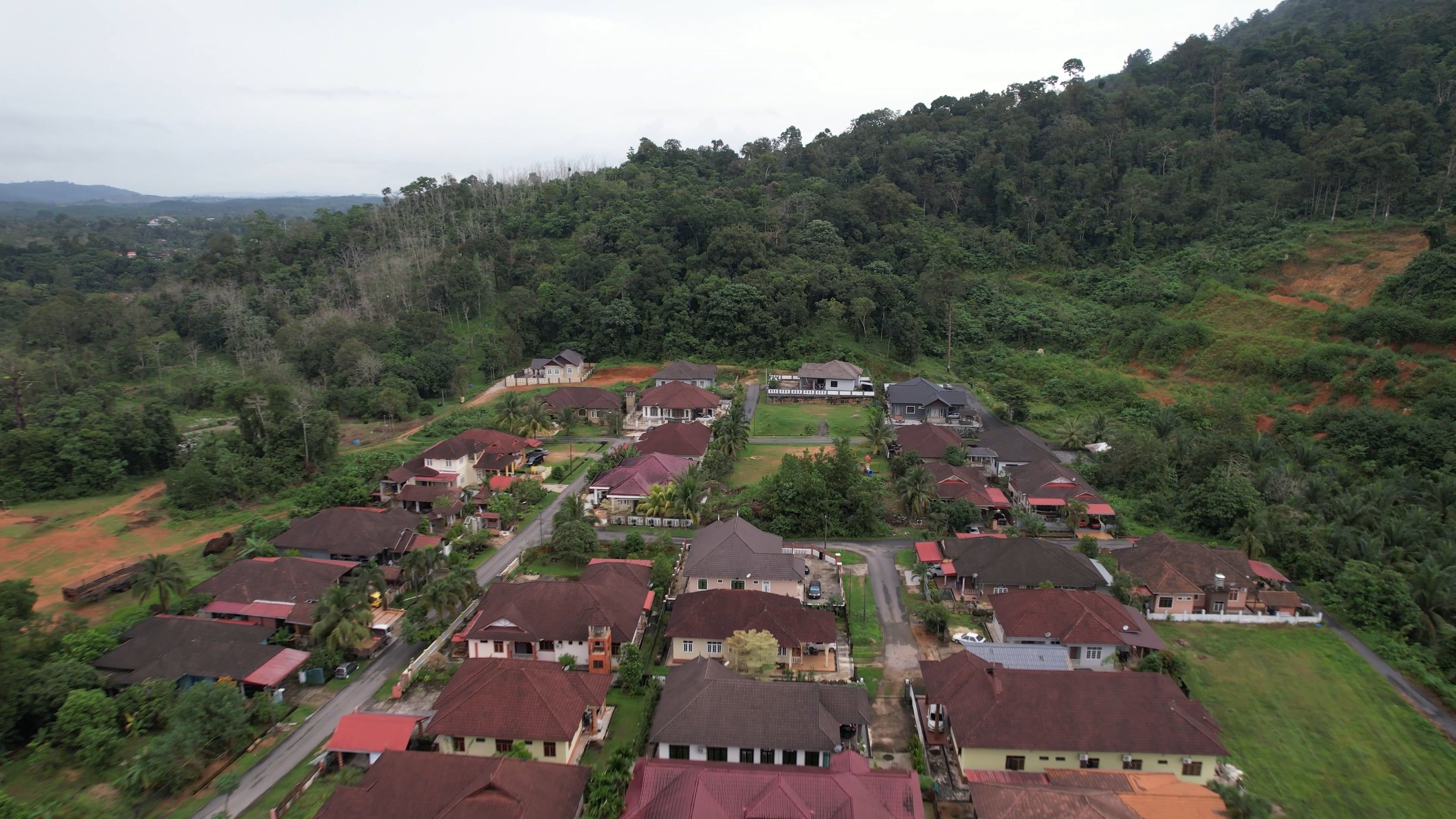 Drone Footage of Village Houses in a Mountain Valley Free Stock Video ...