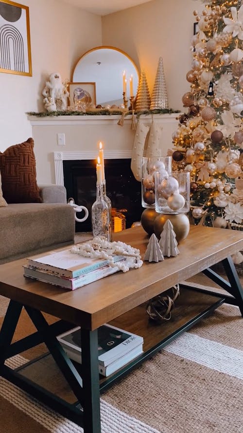 A Living Room with Christmas Decorations 