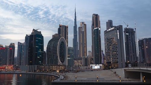 Time Lapse of a Sunset Sky over Downtown Dubai