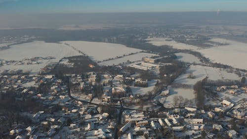 An Aerial Footage of Houses in the City