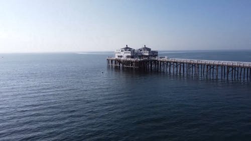 Drone Footage of Malibu Pier and the Pacific Ocean