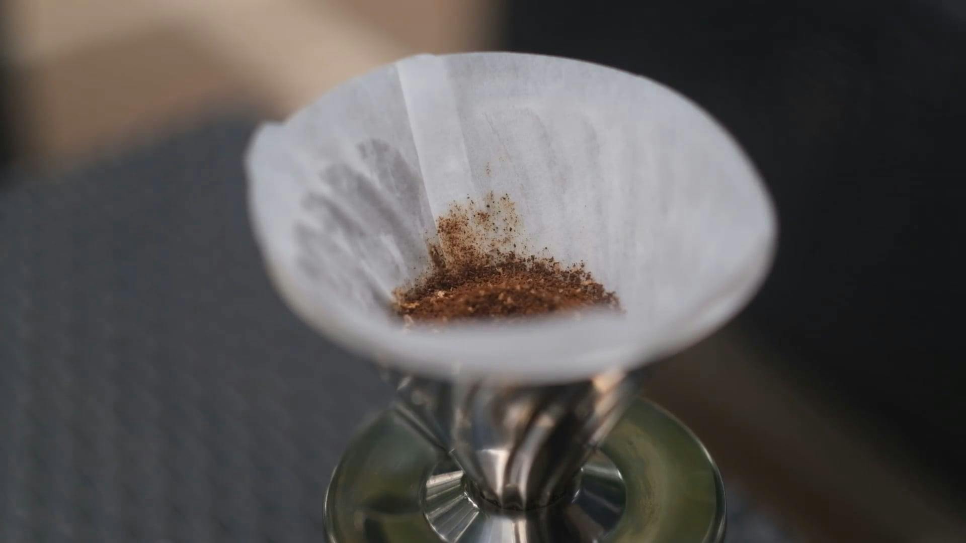 Pouring Hot Water into a Drip Coffee Maker Free Stock Video Footage