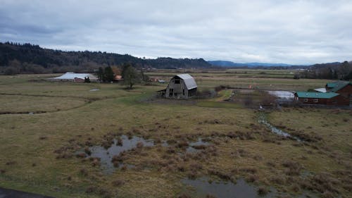 Drone Video of an Old Barn in the Countryside 