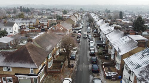 A Residential Area on a Foggy Winter Day