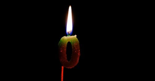 A Burning Birthday Candle with Glitters 