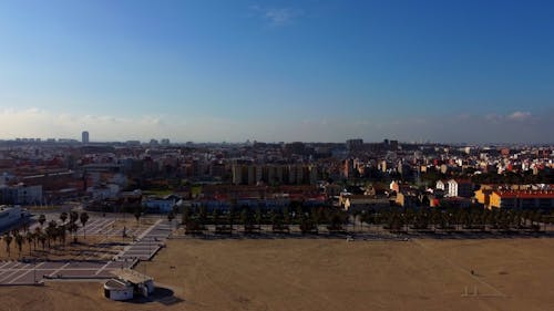 Drone Footage of the Coastal City of Valencia, Spain