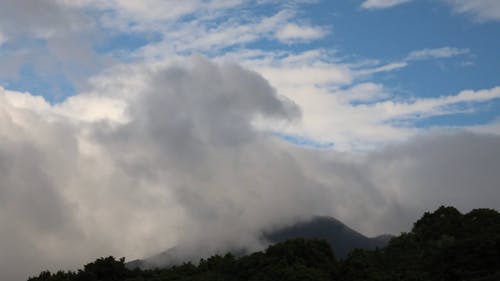 A Timelapse Video of a Mountain Under the Cloudy Sky