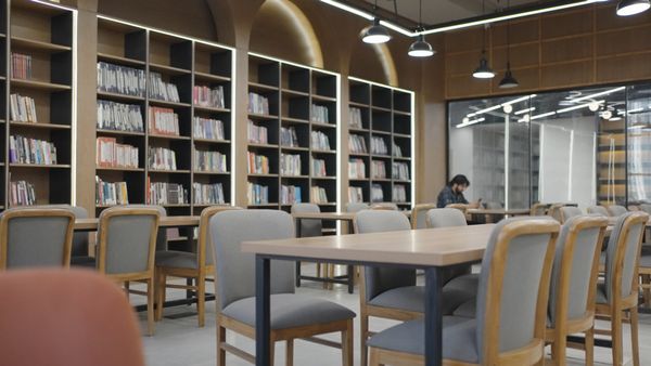 Walking in Modern Library Free Stock Video Footage, Royalty-Free 4K ...