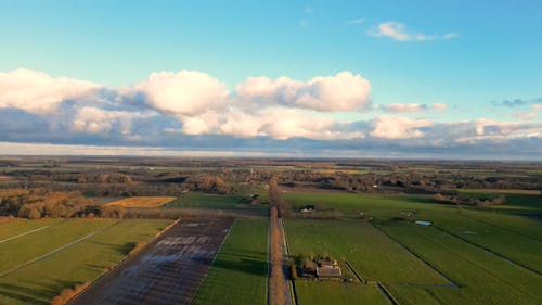 Drone Footage of Farm Fields in the Countryside