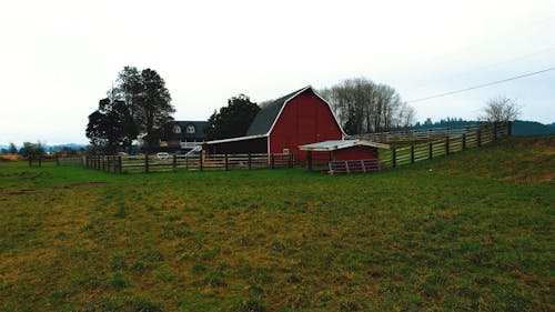 Red Barn on a Farm