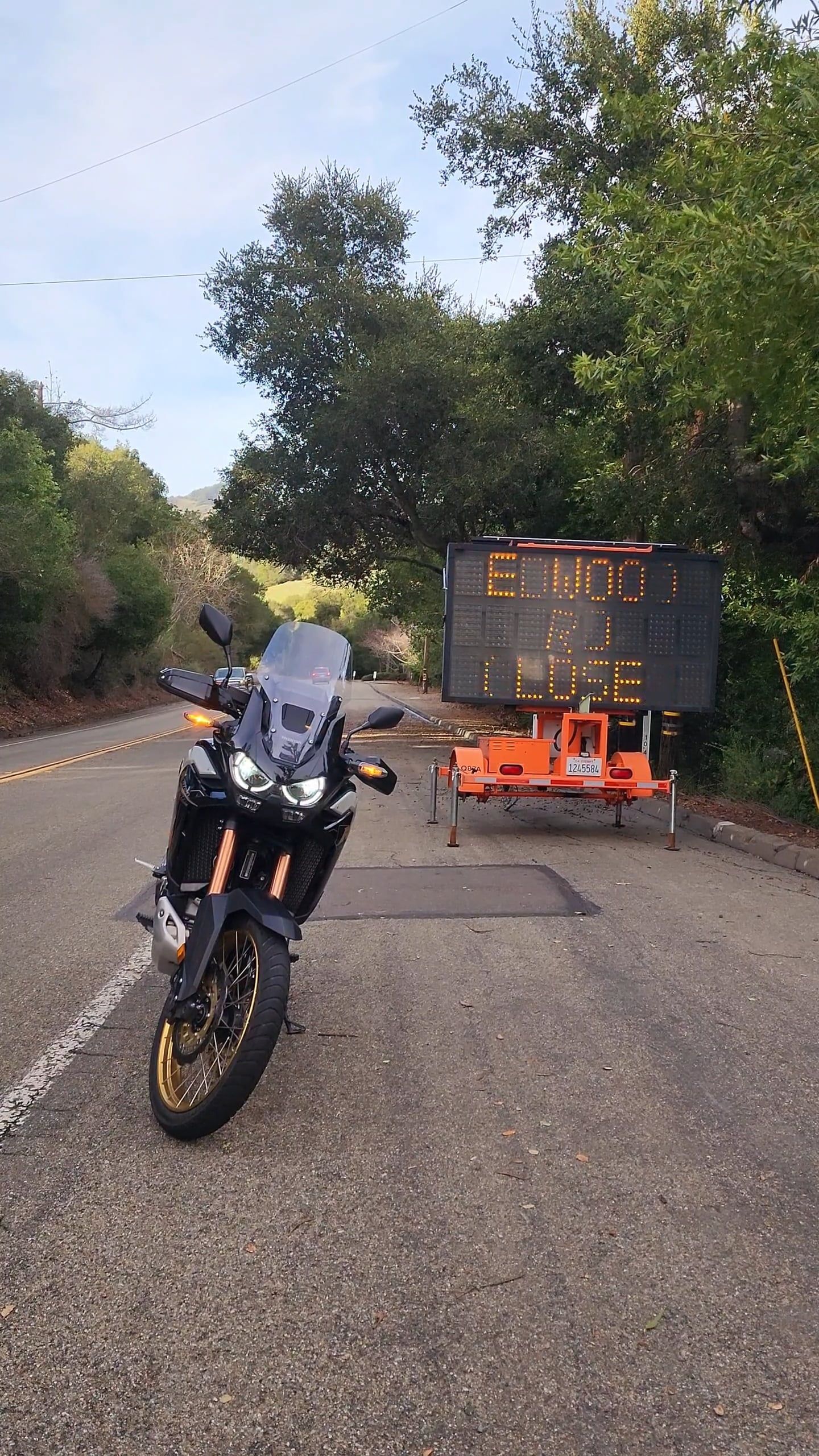 Parked Motorcycle in the Middle of a Road Free Stock Video Footage ...