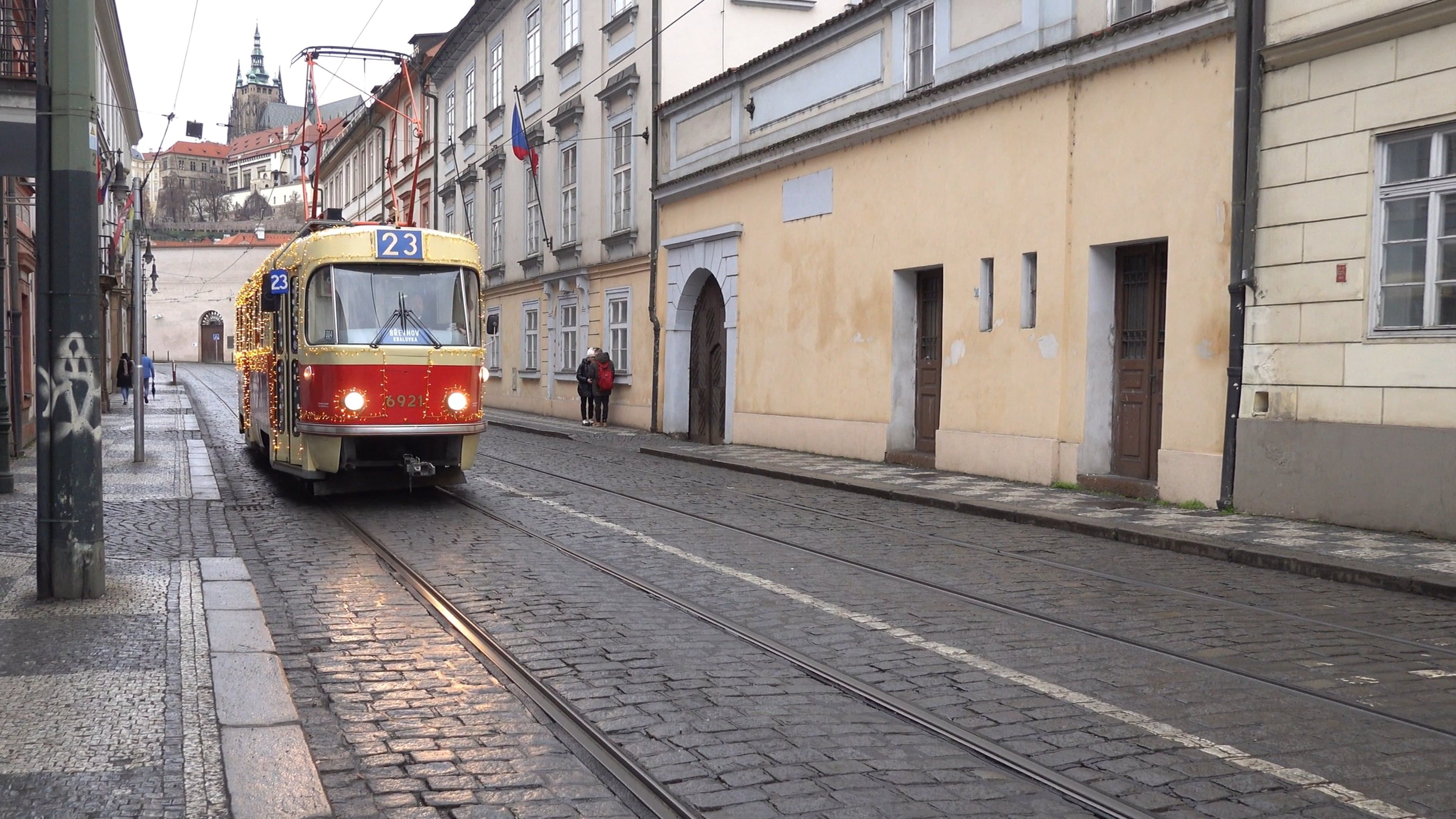 A Tramway Decorated with Christmas Lights Free Stock Video Footage ...