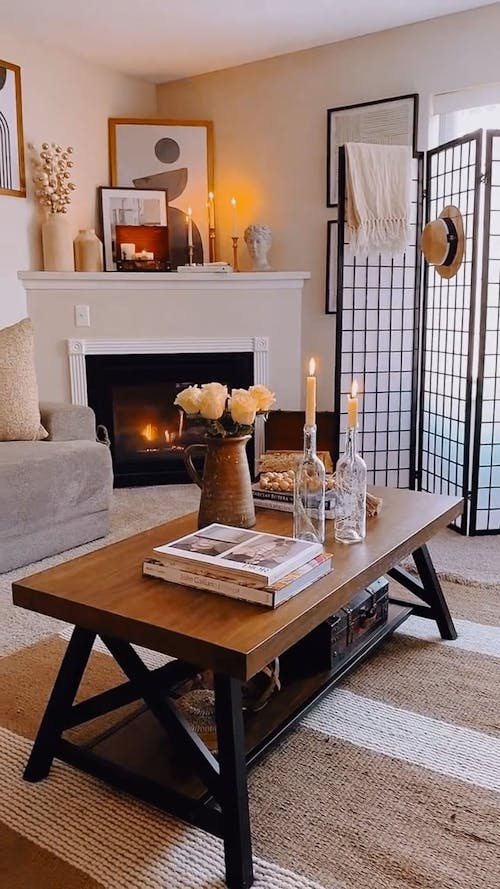 Living Room with a Fireplace