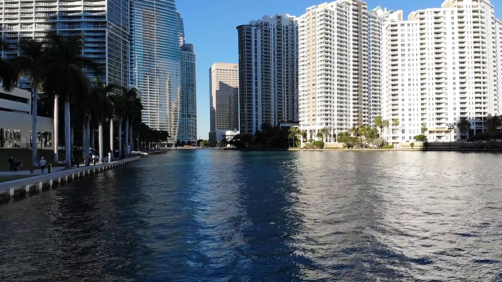 Miami skyline along Biscayne Bay