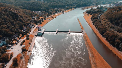 View of a Dam from Above