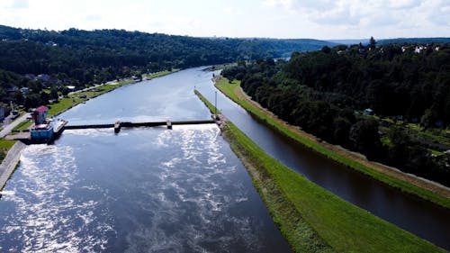 Footage of a Dam from Above