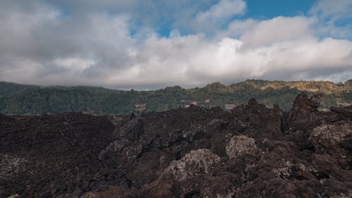 Time Lapse Footage of Volcano Rocks Under the Cloudy Sky