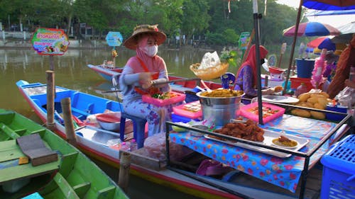 Vendors Selling Food by the River