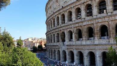 people outside colosseum in rome