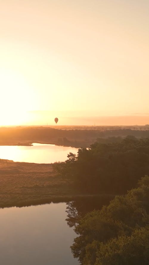 A Hot Air Balloon Ride during Sunset
