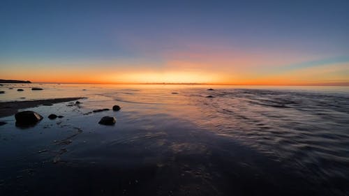 Time Lapse of the Sea Shore at Sunset 