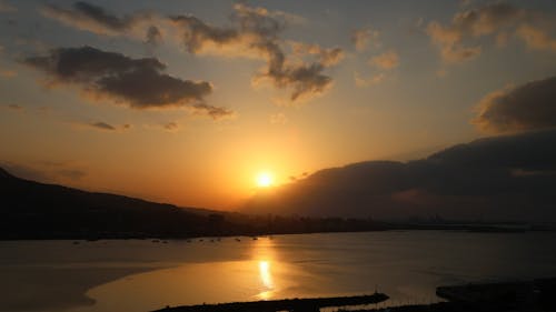 Time Lapse of a Dramatic Sunset Sky in a Coastal Area