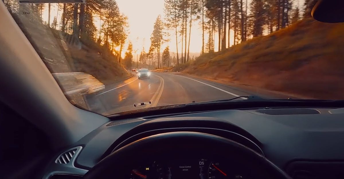 Point of View of a Car Driving along the Road at Sunset Free Stock ...