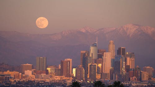 Full Moon Rising Over the City