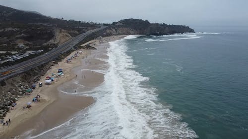 Drone Footage of the Beach at Crystal Cove State Park, California 