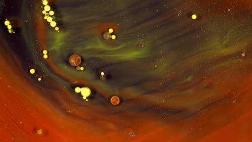 Bubbles on the Surface of an Oil and Paint Mix 